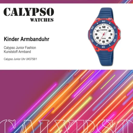 Calypso Kinder Armbanduhr Sweet Time K5758/1 Quarz-Uhr PU blau UK5758/1