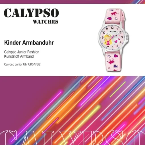 Calypso Kinder Armbanduhr Junior K5776/2 Quarzwerk-Uhr PU rosa UK5776/2