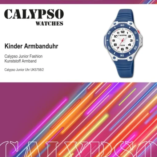Calypso Kinder Armbanduhr Sweet Time K5758/2 Quarz-Uhr PU blau UK5758/2