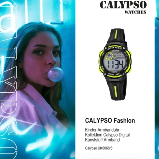 Calypso Kinder Armbanduhr Digital Crush K6068/5 Quarz PU schwarz UK6068/5