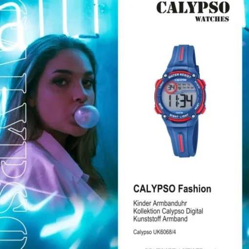 Calypso Kinder Armbanduhr Digital Crush K6068/4 Quarz PU dunkelblau UK6068/4