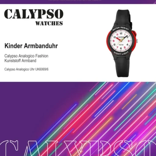 Calypso Kinder Armbanduhr Sweet Time K6069/6 Quarz-Uhr PU schwarz UK6069/6