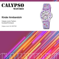 Calypso Kinder Armbanduhr Junior K5776/6 Quarzwerk-Uhr PU lila UK5776/6