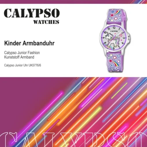 Calypso Kinder Armbanduhr Junior K5776/6 Quarzwerk-Uhr PU lila UK5776/6