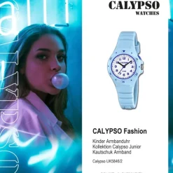 Calypso Kinder Jugenduhr Kautschuk hellblau Calypso Junior Armbanduhr UK5846/2