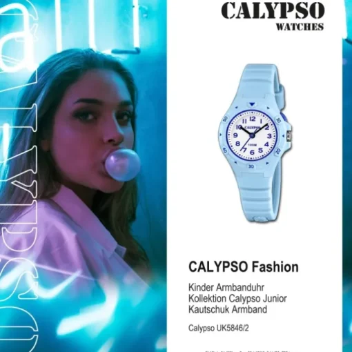 Calypso Kinder Jugenduhr Kautschuk hellblau Calypso Junior Armbanduhr UK5846/2