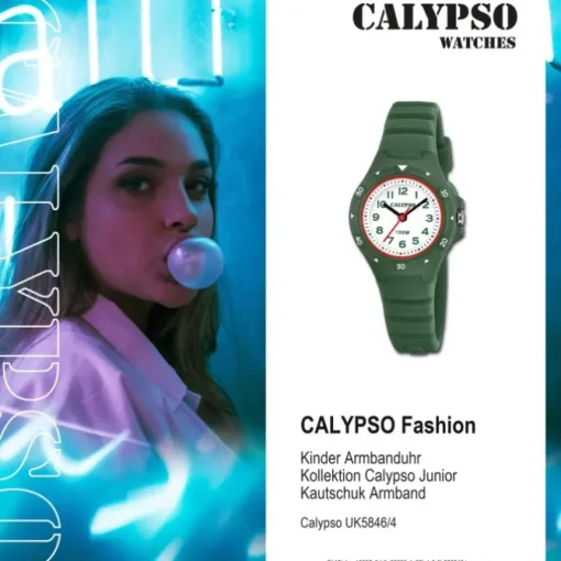 Calypso Kinder Jugenduhr Kautschuk grün Calypso Junior Armbanduhr UK5846/4