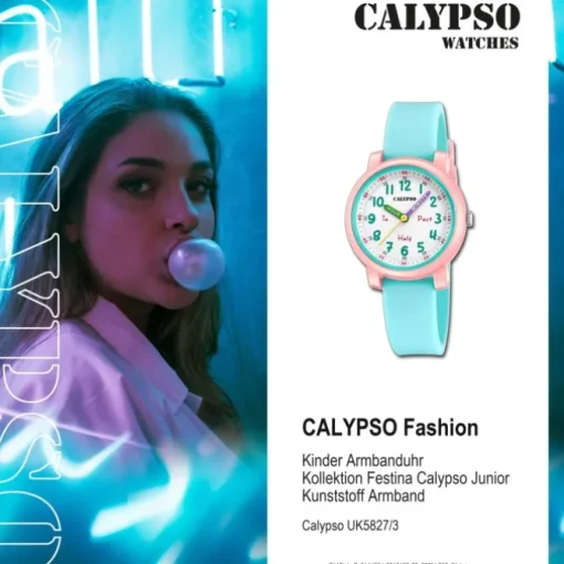 Calypso Kinderuhr Kunststoff Silikon hellblau Calypso Junior Armbanduhr UK5827/3