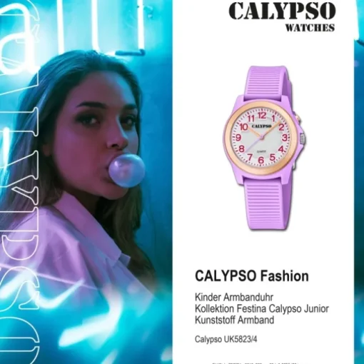 Calypso Kinderuhr Kunststoff lila Calypso Junior Armbanduhr UK5823/4