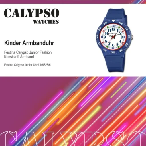 Calypso Kinderuhr Kunststoff PUR blau Calypso Junior Armbanduhr UK5828/5