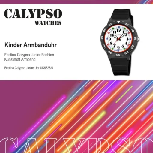 Calypso Kinderuhr Kunststoff PUR schwarz Calypso Junior Armbanduhr UK5828/6
