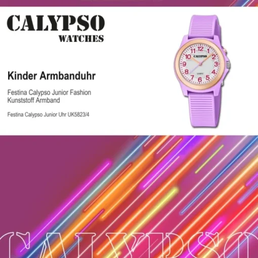Calypso Kinderuhr Kunststoff lila Calypso Junior Armbanduhr UK5823/4