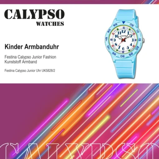 Calypso Kinderuhr Kunststoff PUR hellblau Calypso Junior Armbanduhr UK5828/2