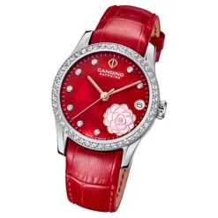 Candino Damen Armbanduhr Elegance C4721/2 Analog Leder rot UC4721/2