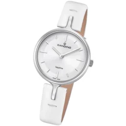 Candino Damen Armband-Uhr Lady Elegance C4648/1 Quarzuhr Leder weiß UC4648/1