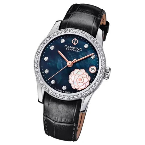 Candino Damen Armbanduhr Elegance C4721/4 Analog Leder schwarz UC4721/4