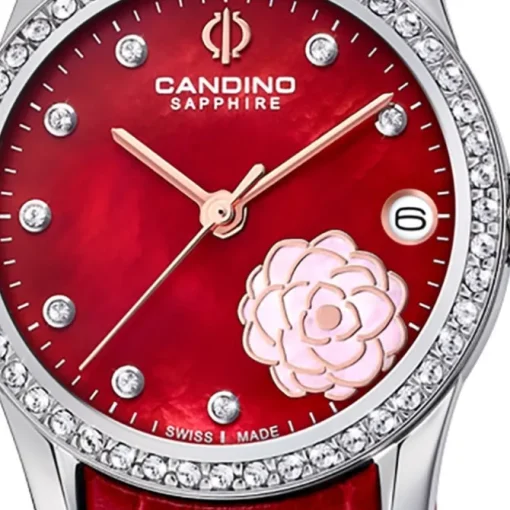 Candino Damen Armbanduhr Elegance C4721/2 Analog Leder rot UC4721/2