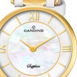 Candino Damen Armband-Uhr Lady Elegance C4670/1 Quarzuhr Leder weiß UC4670/1