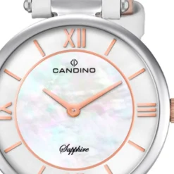 Candino Damen Armband-Uhr Lady Elegance C4669/1 Quarzuhr Leder weiß UC4669/1