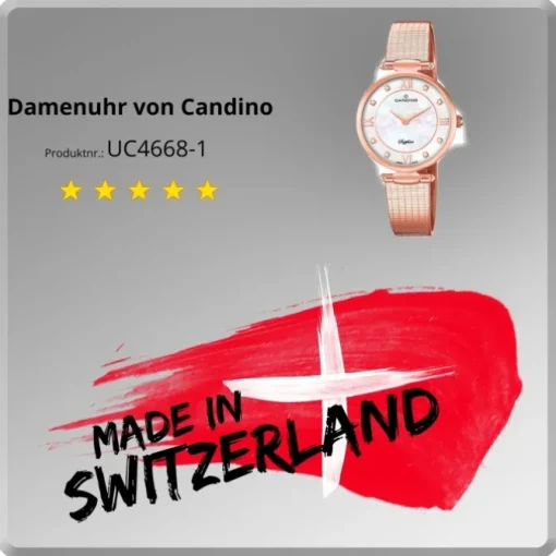 Candino Damen Armband-Uhr Lady Elegance C4668/1 Edelstahl rosegold UC4668/1