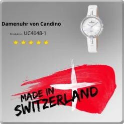 Candino Damen Armband-Uhr Lady Elegance C4648/1 Quarzuhr Leder weiß UC4648/1