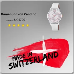 Candino Damen Armbanduhr Elegance C4720/1 Analog Leder weiß UC4720/1