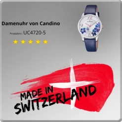 Candino Damen Armbanduhr Elegance C4720/5 Analog Leder dunkelblau UC4720/5