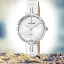 Candino Damen Armband-Uhr Lady Elegance C4648/1 Quarzuhr Leder weiß UC4648/1