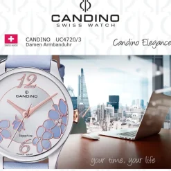 Candino Damen Armbanduhr Elegance C4720/3 Analog Leder lila flieder UC4720/3