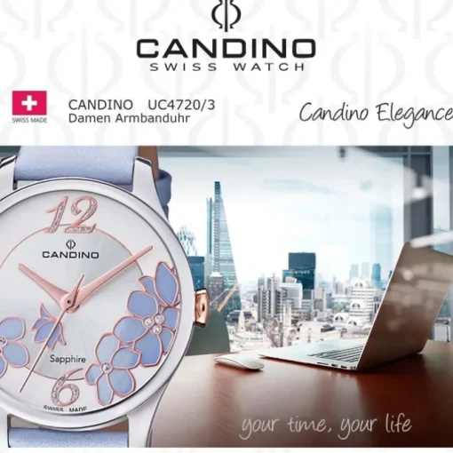 Candino Damen Armbanduhr Elegance C4720/3 Analog Leder lila flieder UC4720/3