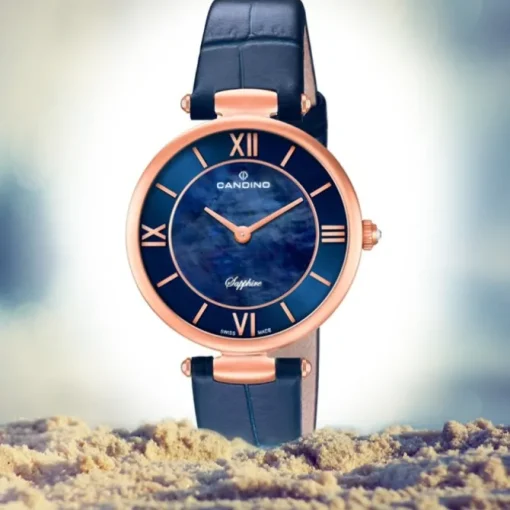 Candino Damen Armband-Uhr Lady Elegance C4671/2 Quarzuhr Leder blau UC4671/2