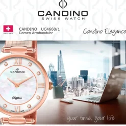 Candino Damen Armband-Uhr Lady Elegance C4668/1 Edelstahl rosegold UC4668/1