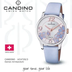 Candino Damen Armbanduhr Elegance C4720/3 Analog Leder lila flieder UC4720/3