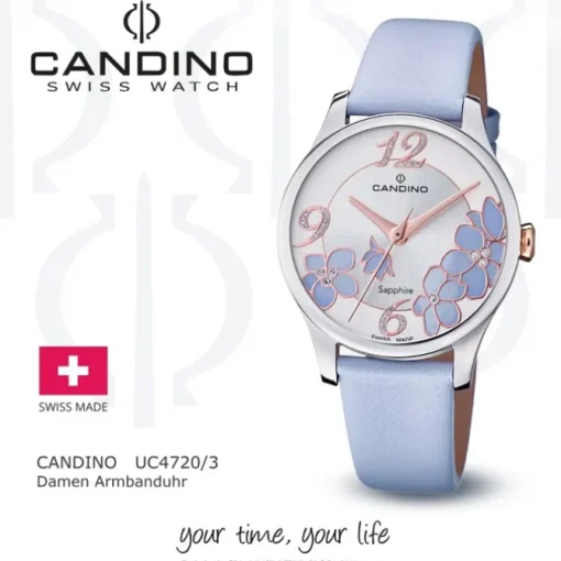 Candino Damen Armbanduhr Elegance C4720/3 Analog Leder lila flieder UC4720/3