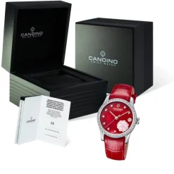 Candino Damen Armbanduhr Elegance C4721/2 Analog Leder rot UC4721/2