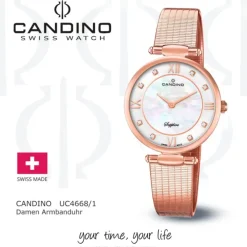 Candino Damen Armband-Uhr Lady Elegance C4668/1 Edelstahl rosegold UC4668/1