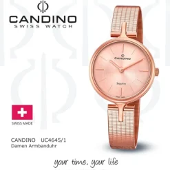 Candino Damen Armband-Uhr Lady Elegance C4645/1 Edelstahl rosegold UC4645/1