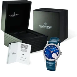 Candino Damen Armbanduhr Elegance C4721/3 Analog Leder marineblau UC4721/3