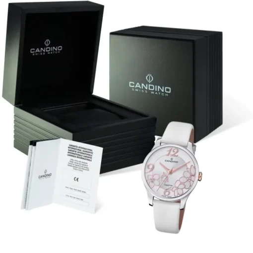 Candino Damen Armbanduhr Elegance C4720/1 Analog Leder weiß UC4720/1