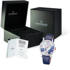 Candino Damen Armbanduhr Elegance C4720/5 Analog Leder dunkelblau UC4720/5