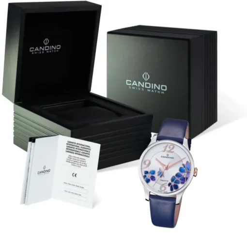 Candino Damen Armbanduhr Elegance C4720/5 Analog Leder dunkelblau UC4720/5
