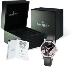 Candino Damen Armbanduhr Elegance C4720/6 Analog Leder schwarz UC4720/6