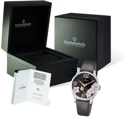 Candino Damen Armbanduhr Elegance C4720/6 Analog Leder schwarz UC4720/6