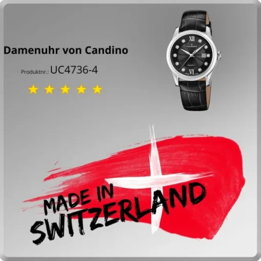 Candino Damenuhr Classic C4736/4 Armbanduhr Edelstahl schwarz UC4736/4