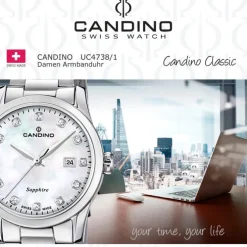 Candino Damenuhr Classic C4738/1 Armbanduhr Edelstahl silber UC4738/1