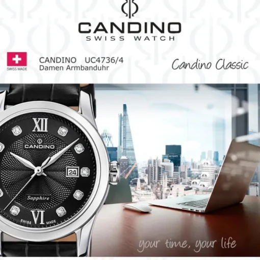 Candino Damenuhr Classic C4736/4 Armbanduhr Edelstahl schwarz UC4736/4