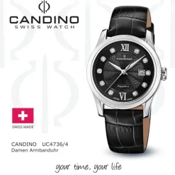 Candino Damenuhr Classic C4736/4 Armbanduhr Edelstahl schwarz UC4736/4