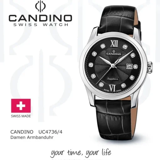 Candino Damenuhr Classic C4736/4 Armbanduhr Edelstahl schwarz UC4736/4