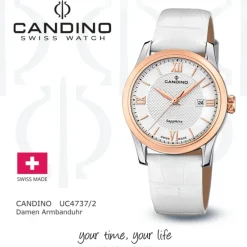 Candino Damenuhr Classic C4737/2 Armbanduhr Edelstahl weiß UC4737/2