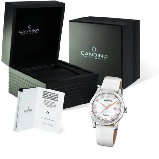 Candino Damenuhr Classic C4736/1 Armbanduhr Edelstahl weiß UC4736/1